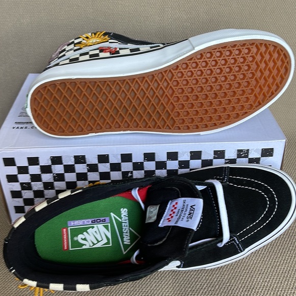 Vans Skate Sk8- Hi Skateistan Popcush  Checkerboard MEN`S - Picture 4 of 16